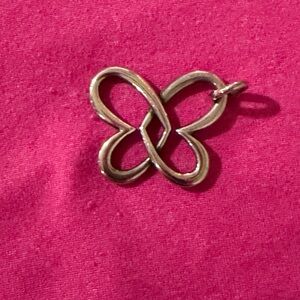 James Avery retired Silver linked hearts Butterfly Pendant